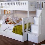 children's bunk bed white with railings