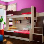 kids bunk bed with brown lattice