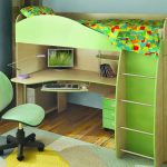 children's bed with a desk