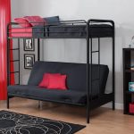 Ikea bunk bed with gray sofa