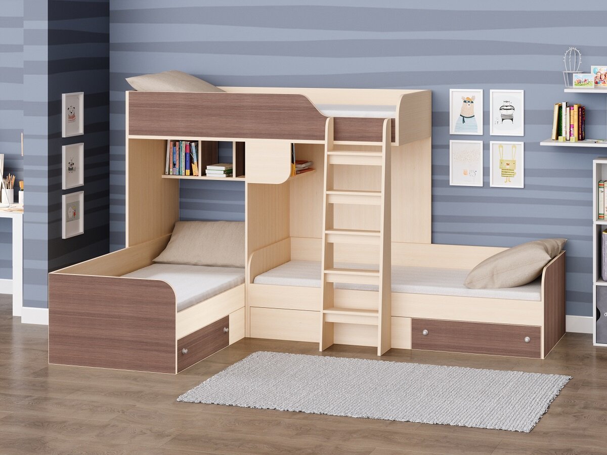 bunk bed for three children