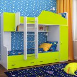 children's bunk bed yellow