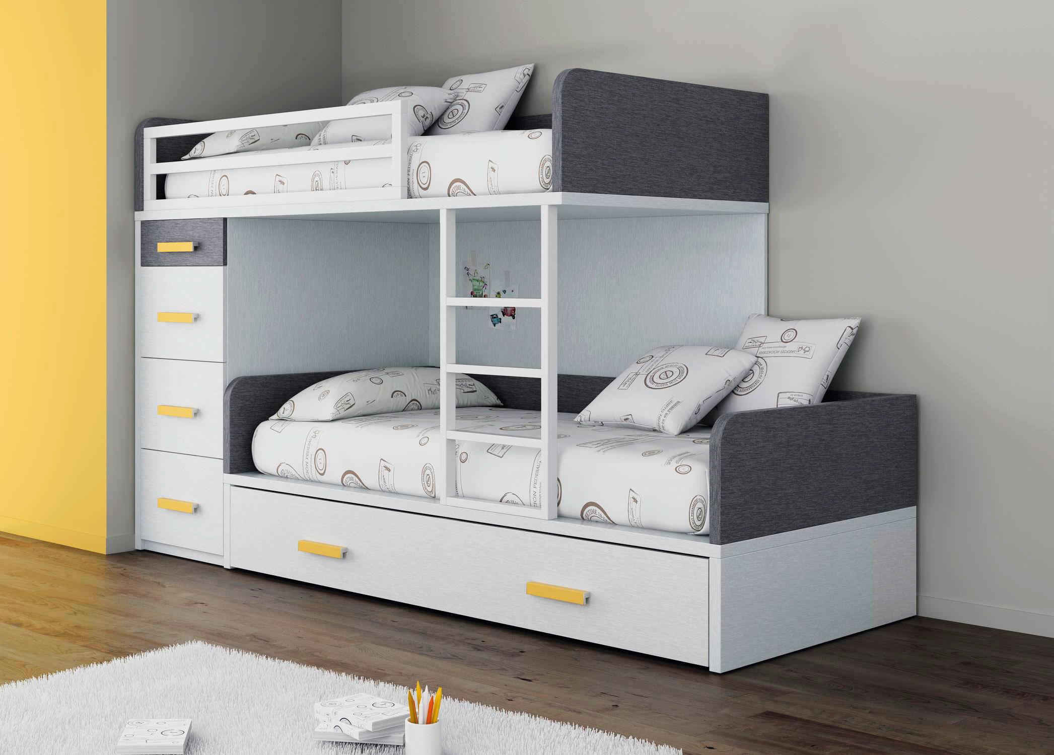 bed with drawers