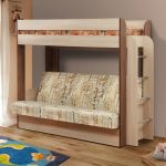 children's bunk bed with a sofa downstairs