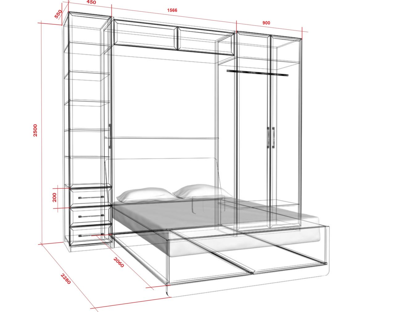 double lifting bed