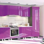 purple kitchen set glossy