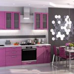 purple mosaic kitchen set