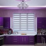 purple kitchen set with window