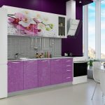 purple kitchen set with orchid