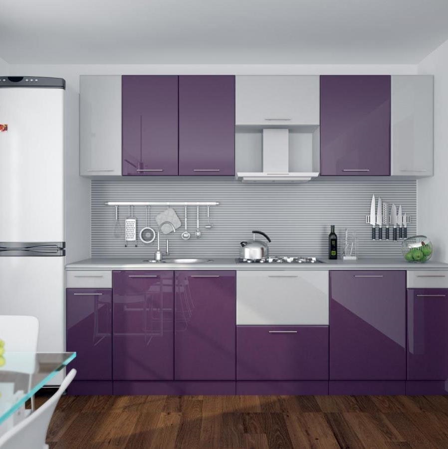 accessories in purple kitchen