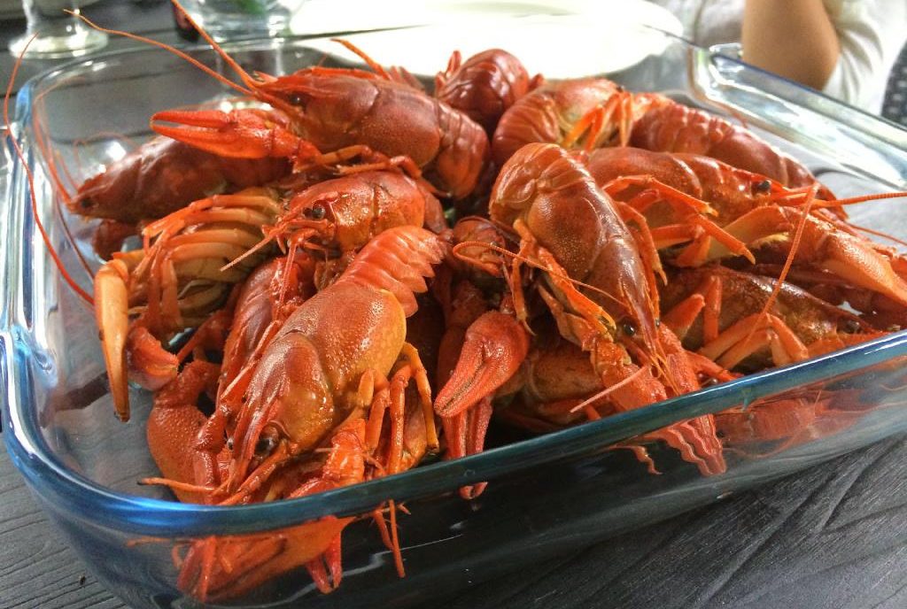 photo of boiled crayfish