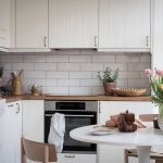 kitchen set with bricks