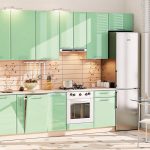 kitchen set green with beige