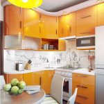 kitchen set bright orange