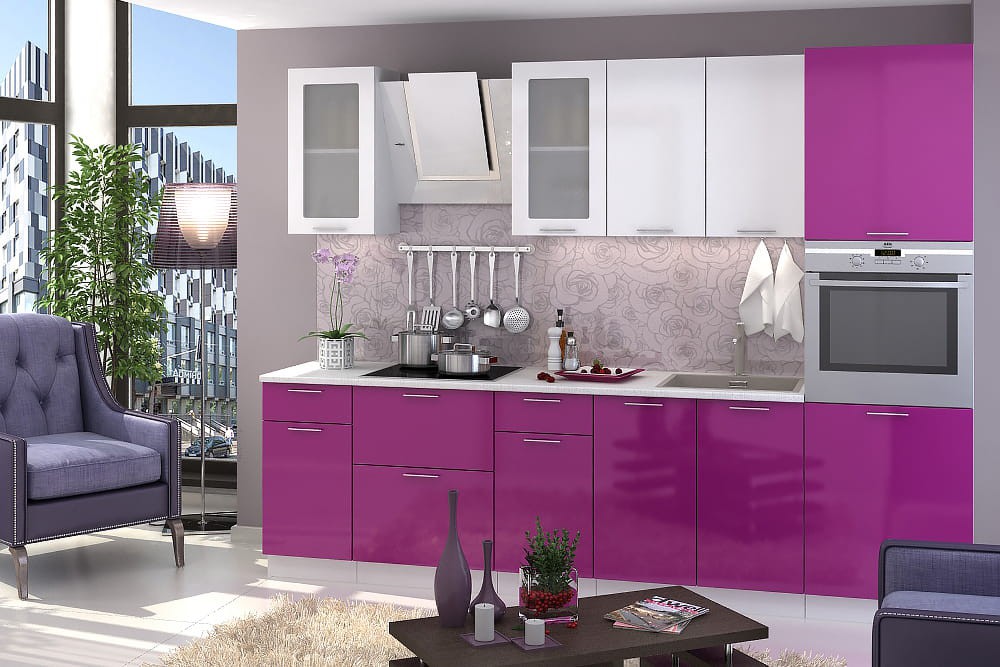 glossy kitchen set