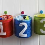 storage of children's toys in baskets