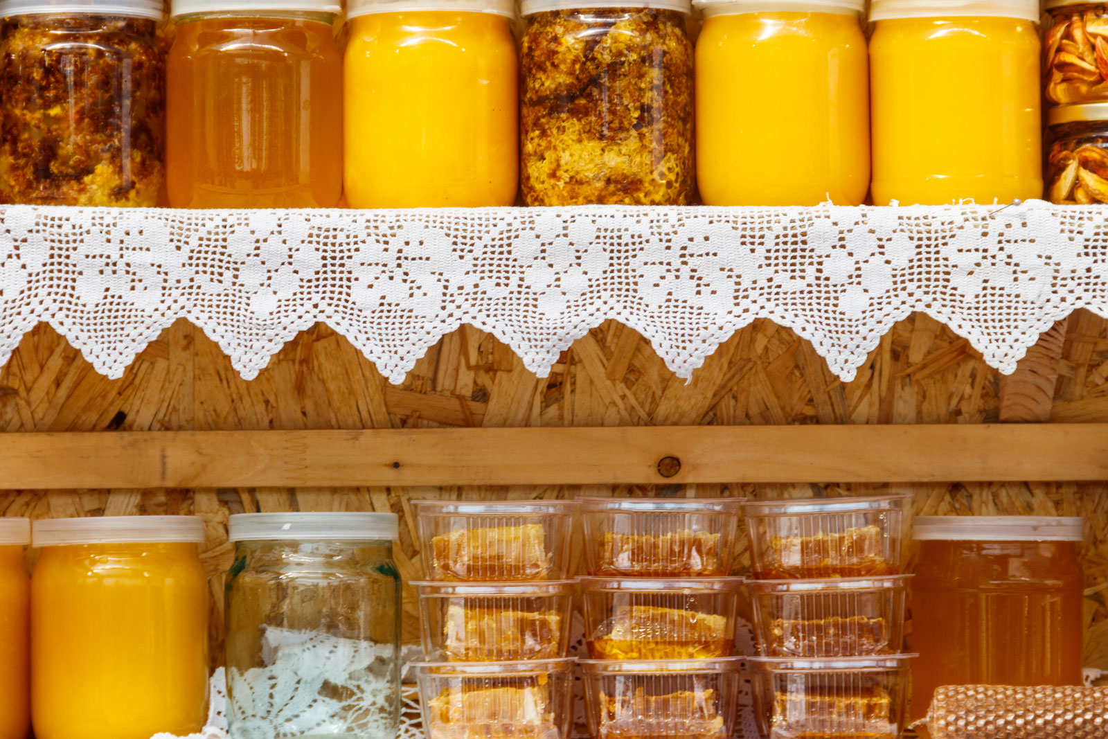 storage of honey on the balcony