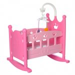 pink cradle doll bed