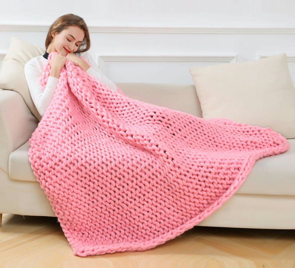 interesting knitted blanket