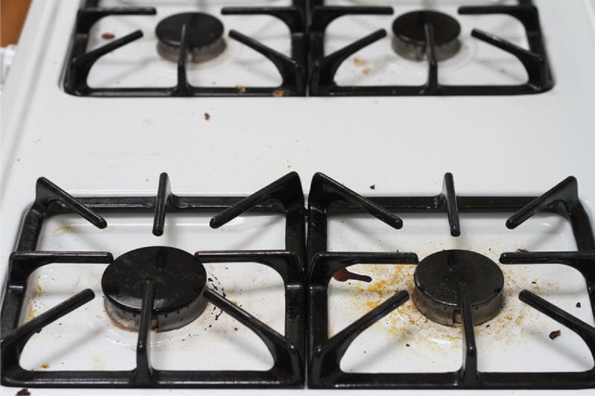 cast iron grate on the stove