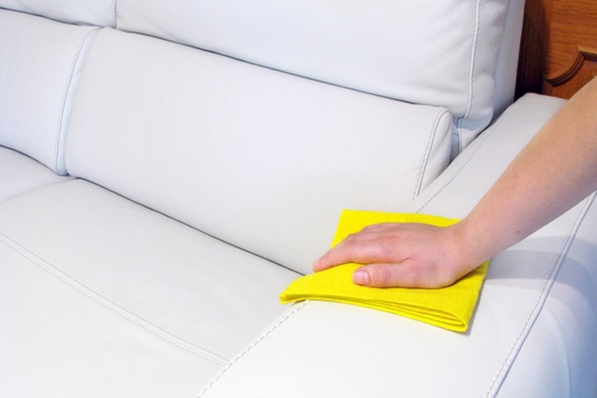 cleaning leather sofa