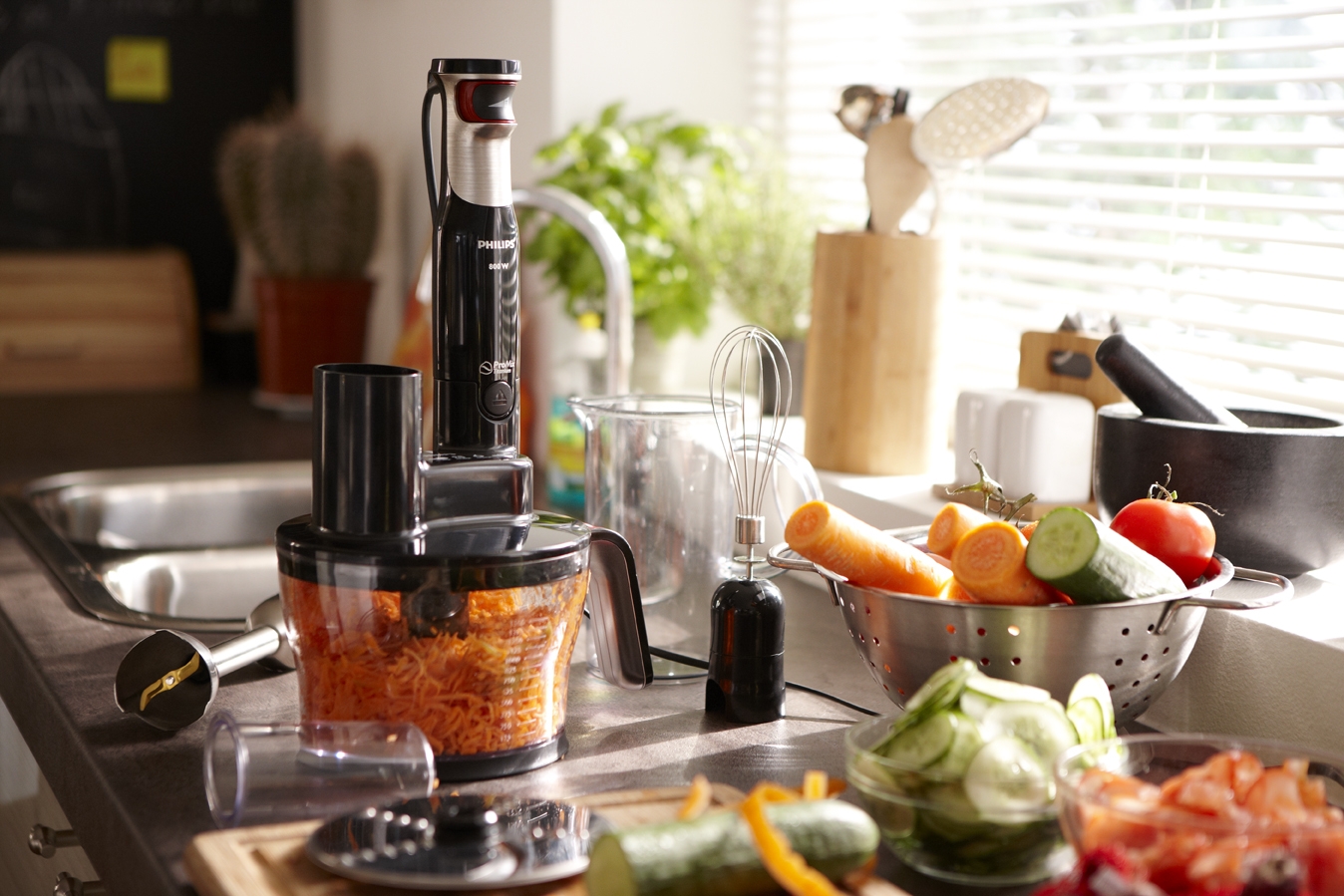 vegetables in a blender