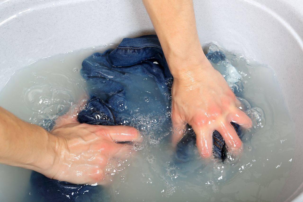 washing jeans by hand