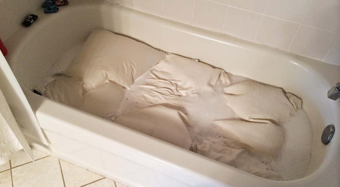 washing the pillow by hand