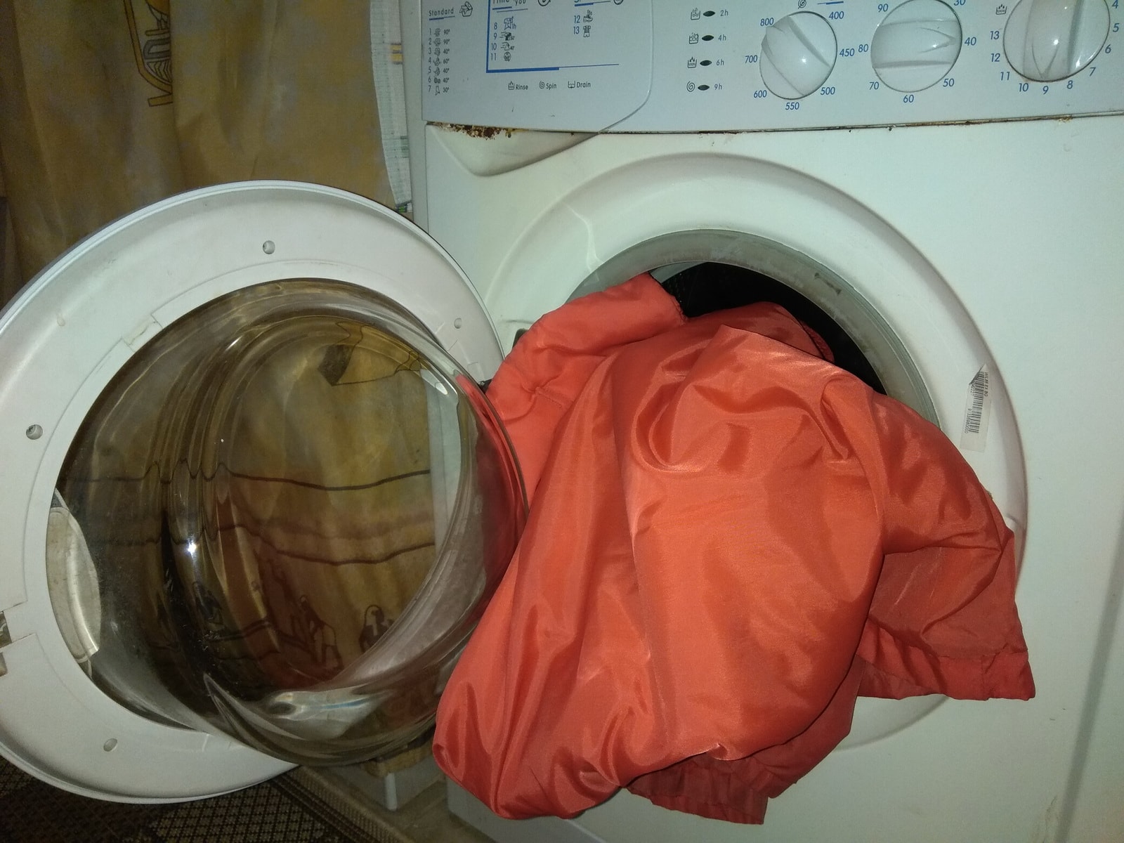 washing down jacket in the machine