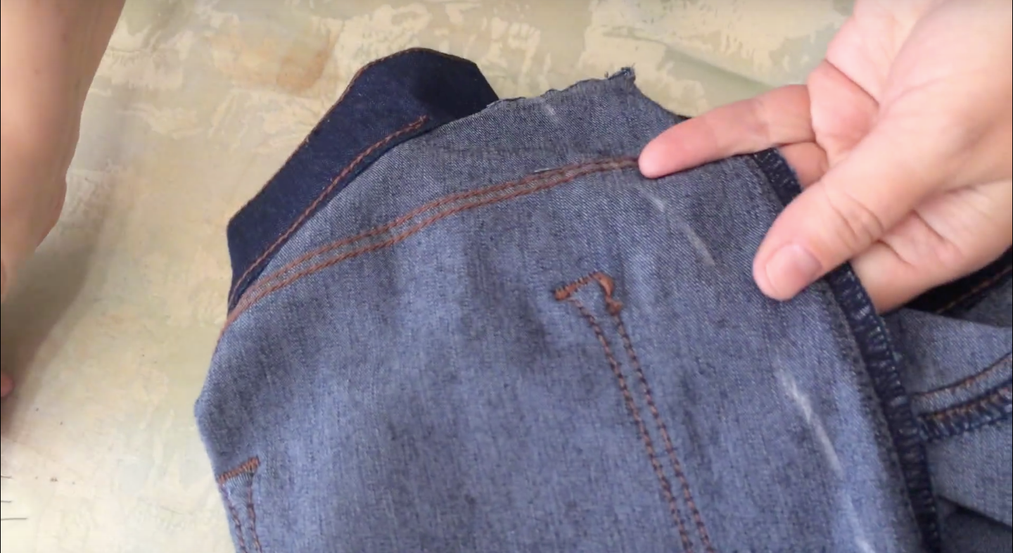 jeans stitching at the back seam