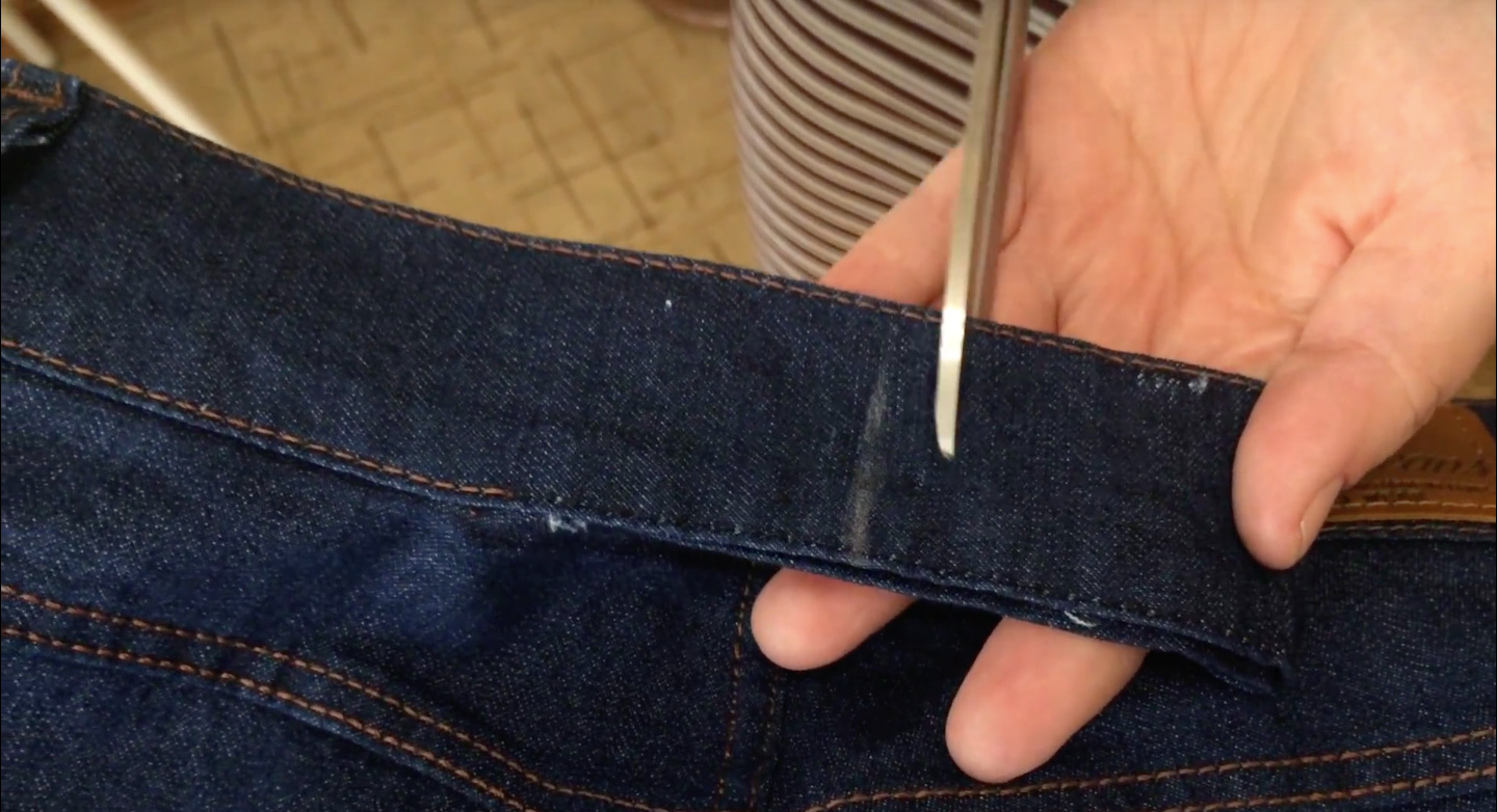 sewing elastic to the belt