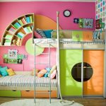 bright design of a bunk bed for children