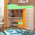 orange green bunk bed