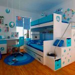 white and blue complex of children's furniture