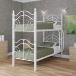 white metal bunk bed