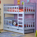 blue bunk bed