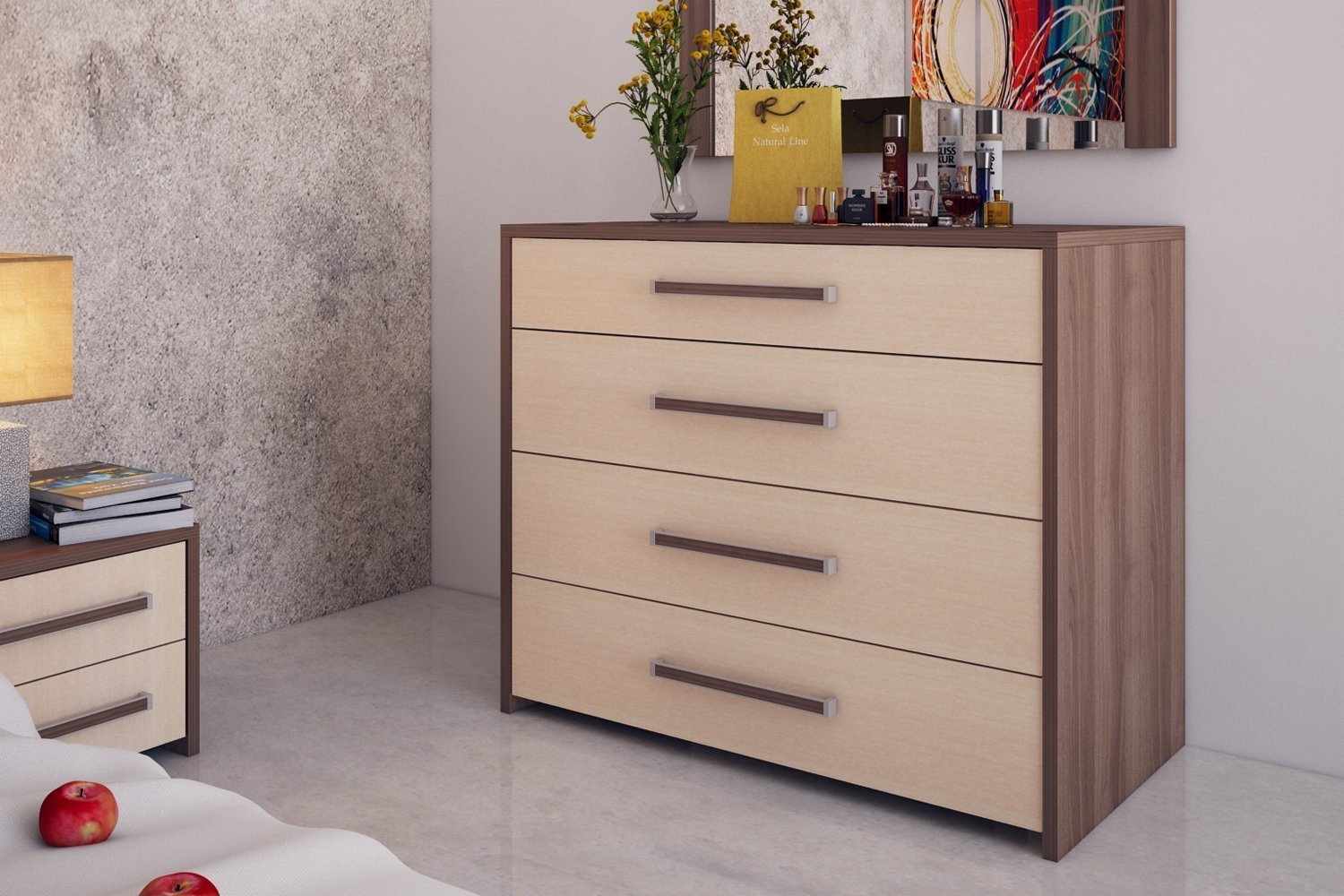 chest of drawers in the interior of the bedroom