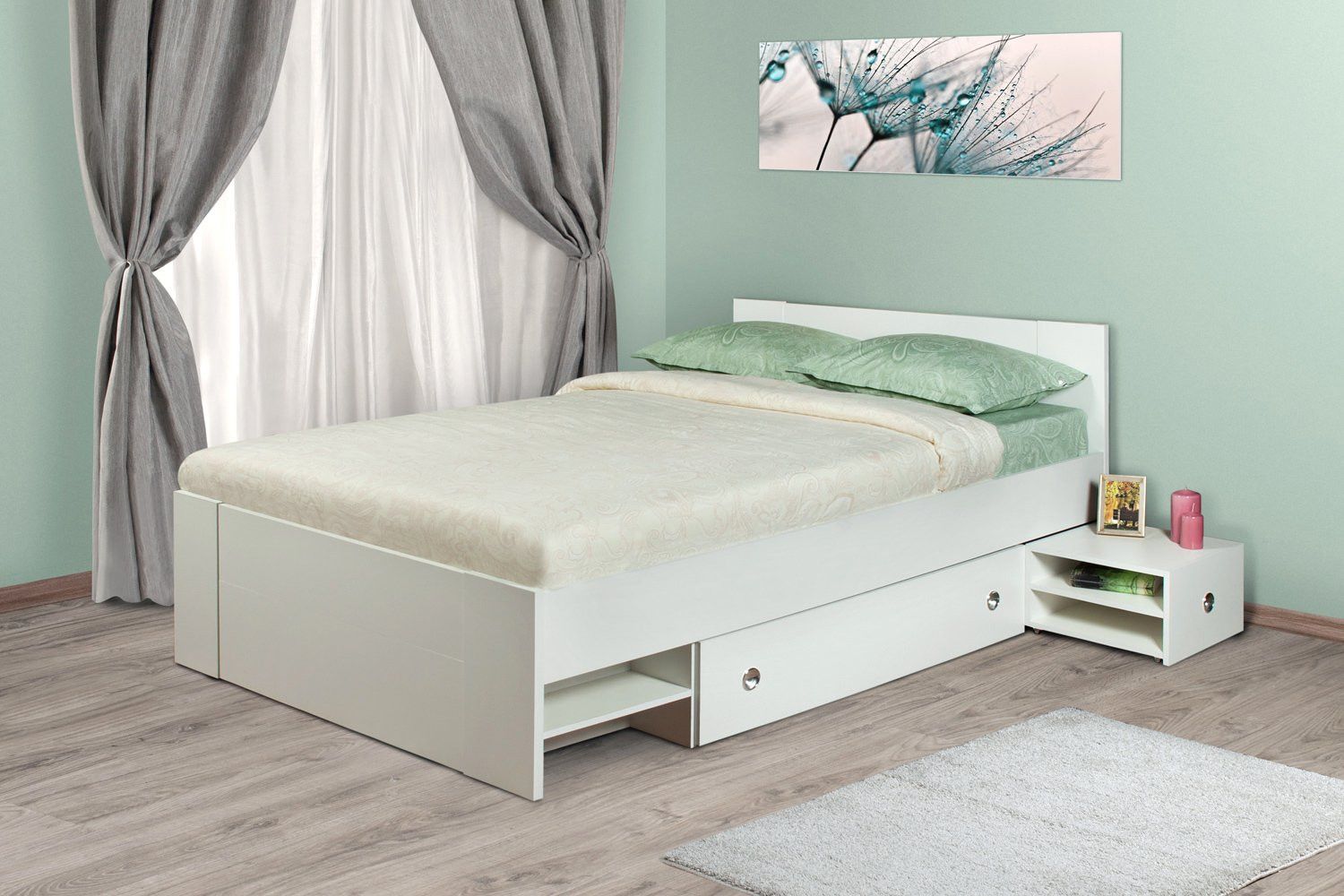 bed with drawers photo design