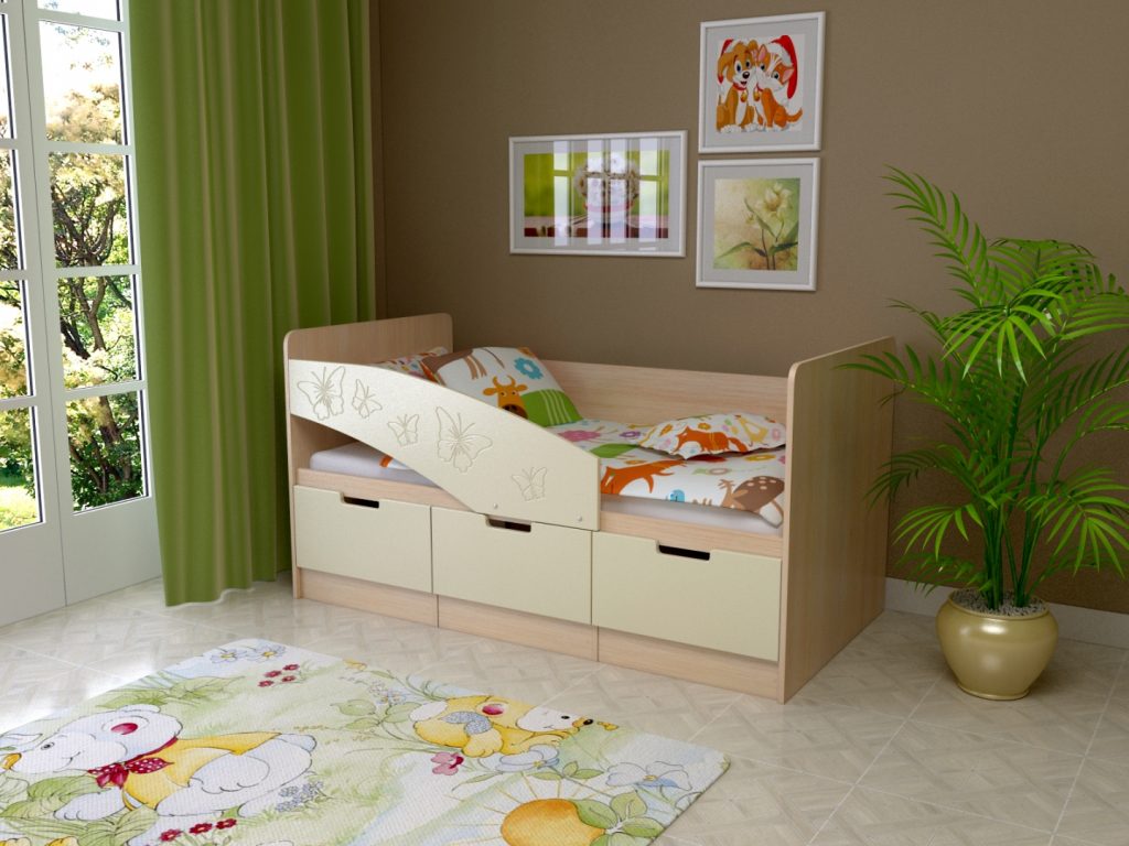 bed in the nursery