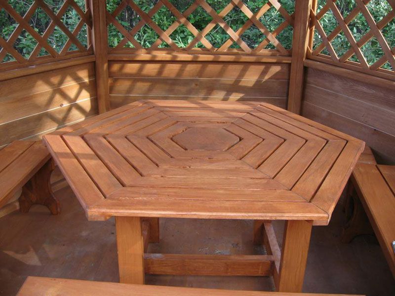 hexagonal gazebo table