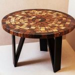 round table with saw cut