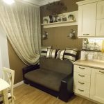 kitchen 9 square meters with a sofa