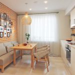 kitchen 9 square meters with sofa interior