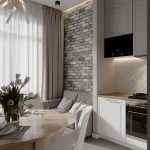 kitchen 9 square meters with a sofa photo options