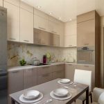 kitchen 9 square meters with sofa overview