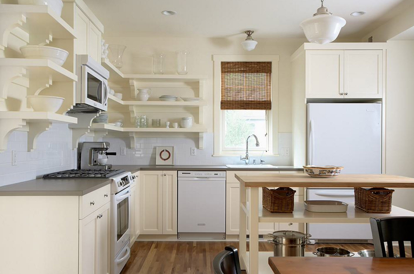 kitchen without upper cabinets design photo