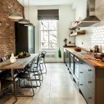 kitchen without upper cabinets loft style