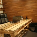 wooden furniture in the office