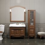 wood furniture in the bathroom