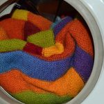 a blanket in a washing machine